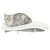 PawHut Katzenbett Wandliege  Wandmontage mit Plüschauflage, MDF, für Katzen, Weiß+Grau, 53x28x12cm  Aosom