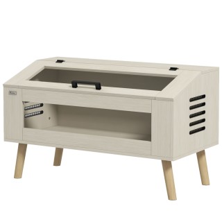 PawHut Terrarium für Reptilien, 140L Reptil Fütterungsbox mit gehärteten Glasfenstern, Deckel, Beine, Reptilienzuchtbox für A