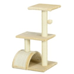 PawHut Kratzbaum 72 cm Katzenturm mit Plüschballen, Sisalstämme, Plattform, Kratzbrett mehrstöckiger Katzenkratzbaum, Kletter