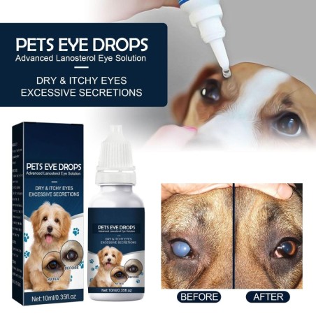 10ml Tropfen für fortgeschrittene Lanosterol-Lösung für therapeutische Augenbefeuchtungstropfen für Hunde und Katzen verbesse