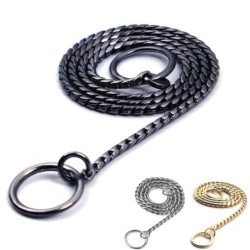 Goldene Edelstahl Schlangenkette Metall Hundekette P Kette Klein Mittel Groß Hund Haustierbedarf Hundehalsband 3.0*350mm schw