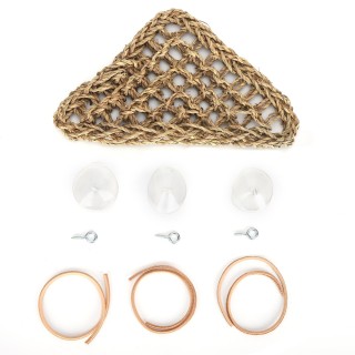 Reptilienbett, dreieckige Eidechsenliege, natürliche Grasfasern, Reptilienhängematte, einfach zu installieren, mittelgroß M(5