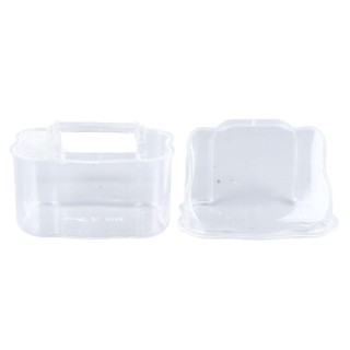 Vogelkäfig-Fütterungsbehälter, hängender Vogelfutterspender, transparenter Kunststoff-Vogelfutterbehälter mit Deckel für Zuha