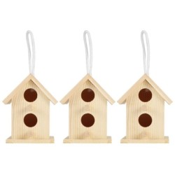 3Pcs Innovative Outdoor Holz Vogel Haus Nistkäfig Ornament für Garten Dekoration