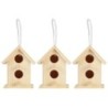 3Pcs Innovative Outdoor Holz Vogel Haus Nistkäfig Ornament für Garten Dekoration