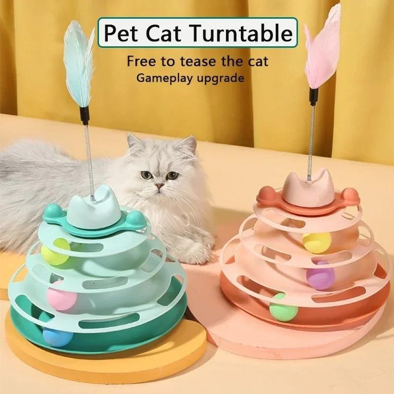 3/4 Ebenen Katzenspielzeug Turm Tracks Katzenspielzeug Interaktives Katzenintelligenztraining Unterhaltungsplatte Turm Hausti
