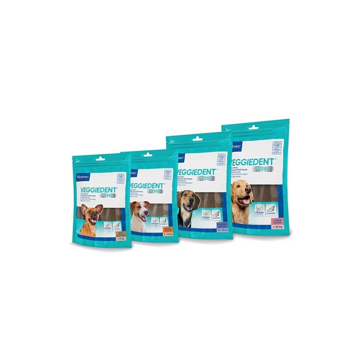 VeggieDent FR3SH - für Hunde von 5 bis 10 kg - 15 Streifen