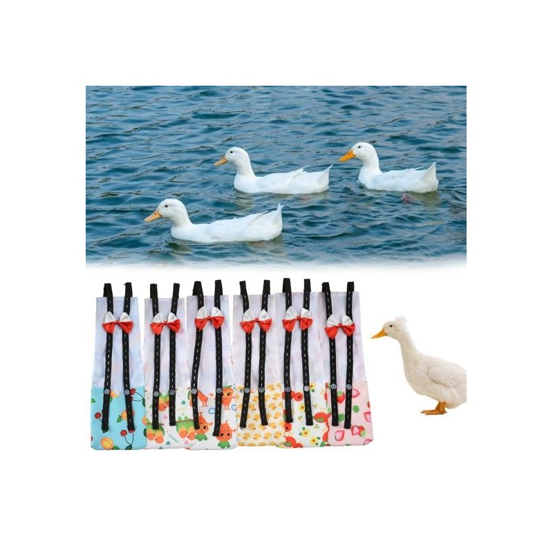 Windel für Haustiere, elastischer Schultergurt, Knopfverschluss, verstellbare Pinkelaufnahme, Bowknot-Entenwindel XS blau