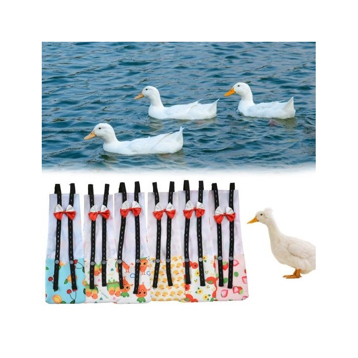 Windel für Haustiere, elastischer Schultergurt, Knopfverschluss, verstellbare Pinkelaufnahme, Bowknot-Entenwindel XS blau