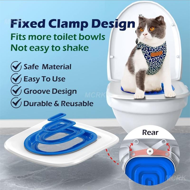 Katzentoilettentrainer, Haustiertoilettentraining, Haustiertoilettentrainingsset, kompatibel mit Toiletten aller Größen und F