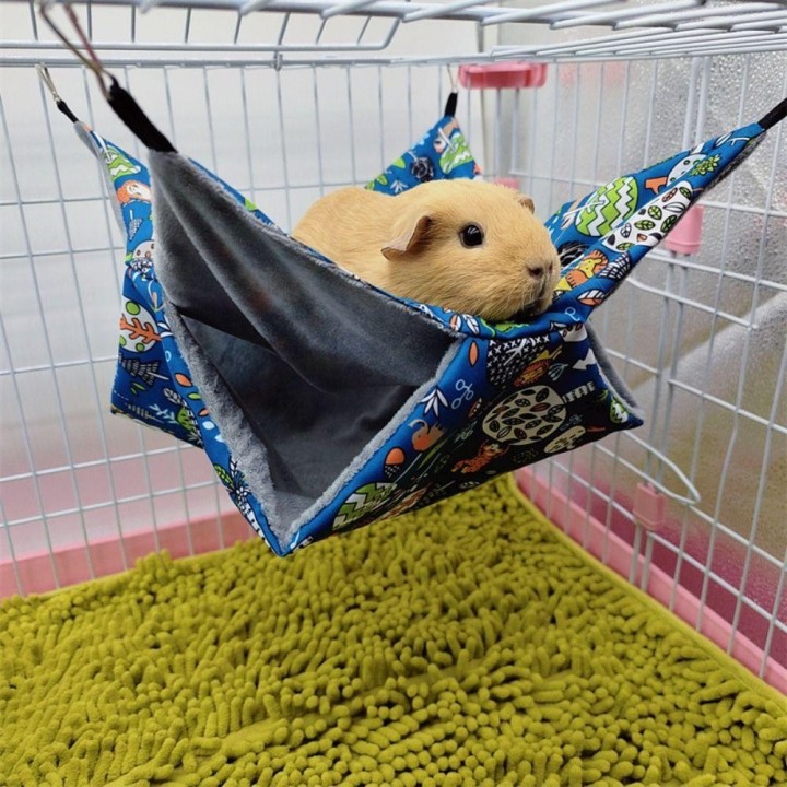 Plüsch/Stoff Doppelschicht Plüsch Hamster Hängematte Weich Meerschweinchen Schlafsack Winter S grün