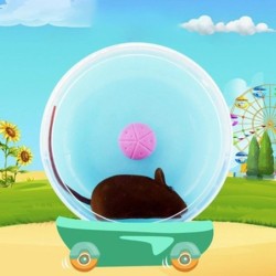 Hamster-Rad, kleine Tier-Laufscheibe, Spielzeug, niedliches Jogging-Übungsrad aus Kunststoff kaffeebraun