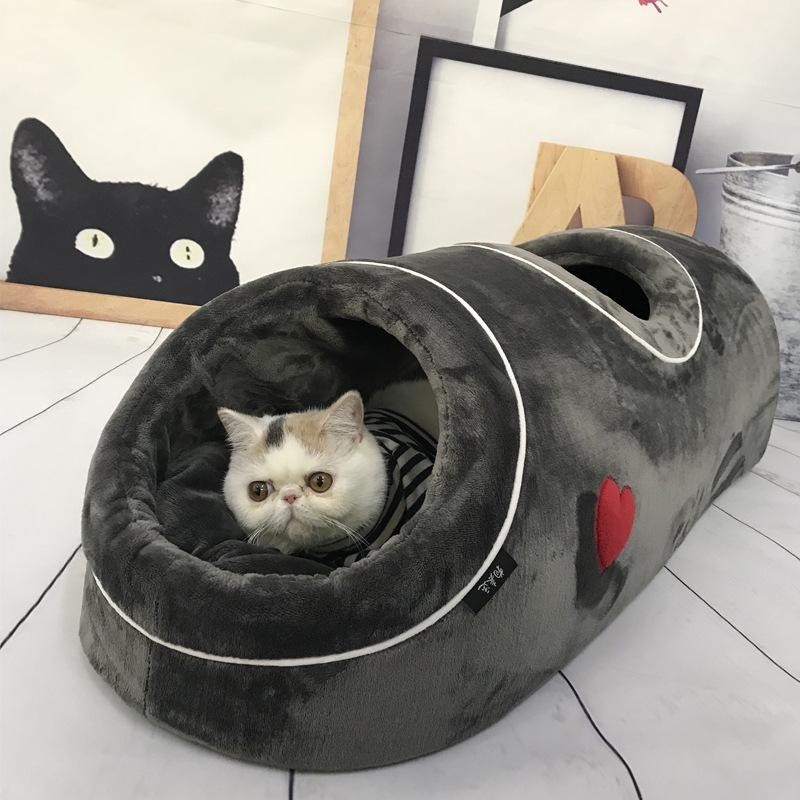 Lustiges Winter-Haustierbett, warme Matte für Katzen, Haustierbett, Höhle, Tunnel, Schlafsack, Hundebetten, Haus für Katzen,
