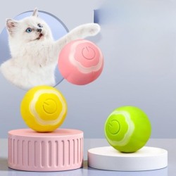 Lustiger Katzenball aus Kunststoff für Haustiere, Katzenspielzeug, elektrischer rotierender leuchtender Ball, intelligenter a