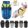 S-7XL Haustier-Hundejacke Großer Hundemantel mit Geschirr Warme Winter-Hundekleidung für kleine mittelgroße Hunde Französisch