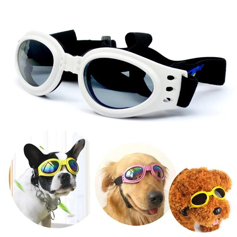 Verstellbare, gepolsterte Hunde-Sonnenbrille, zusammenklappbares Haustierzubehör für mittelgroße Hunde, Motorradbrille, Sumin