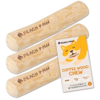 Peach Paw Coffee Wood Dog Chew Holz Kauspielzeug für Hunde, aus natürlichem Kaffeeholz, ultraklein, 3er-Set [Peach Paw], Kaus