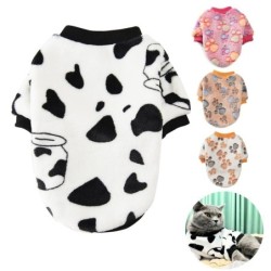 Haustierkleidung Herbst Winter Warme Katze Hund Jacke Für Kleine Mittelgroße Hunde Katzen Outdoor Kühe Drucken Kitty Welpen S