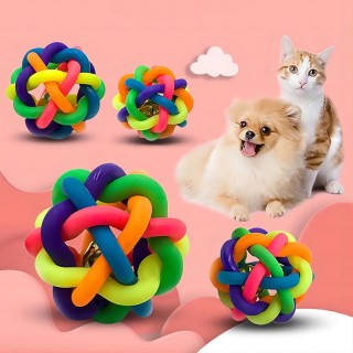 2 PCs PVC-Material Bunte Glocke Spielzeug Ball Haustier Katze Hund Interaktives Spielzeug 2 PCs PVC-Material Bunte Glocke Spi