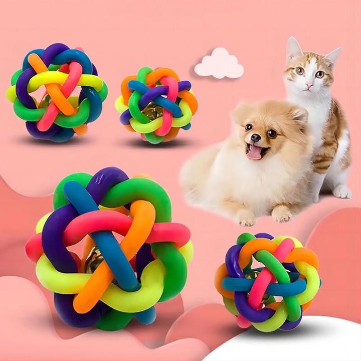 2 PCs PVC-Material Bunte Glocke Spielzeug Ball Haustier Katze Hund Interaktives Spielzeug 2 PCs PVC-Material Bunte Glocke Spi