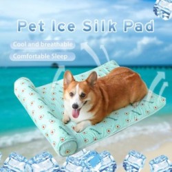 Sommerkühlmatte für Hunde, Kühlbett, weich, atmungsaktiv, Fruchtmuster-Design, verschleißfest, waschbar, Schlafbett für Hunde