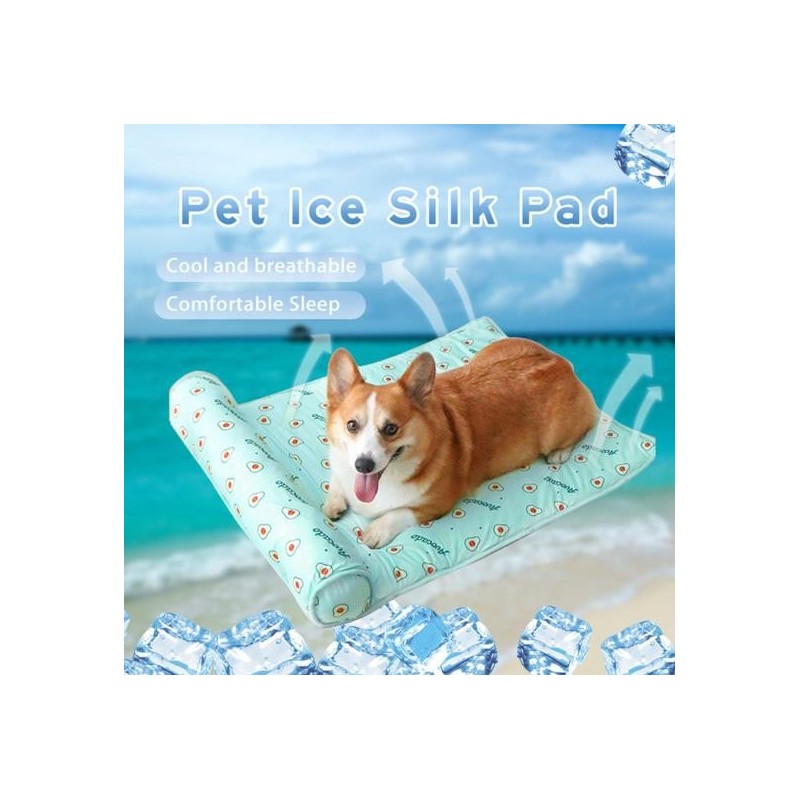 Sommerkühlmatte für Hunde, Kühlbett, weich, atmungsaktiv, Fruchtmuster-Design, verschleißfest, waschbar, Schlafbett für Hunde