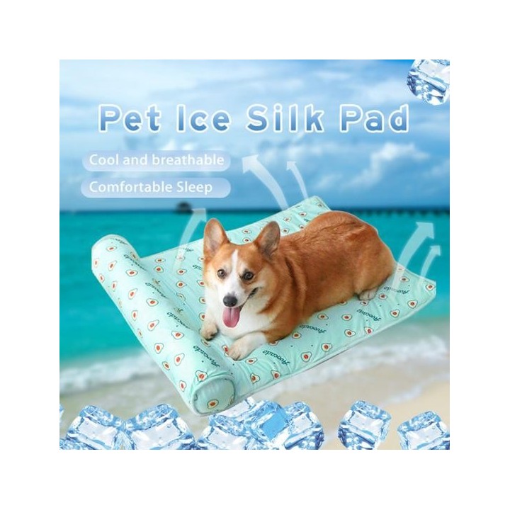 Sommerkühlmatte für Hunde, Kühlbett, weich, atmungsaktiv, Fruchtmuster-Design, verschleißfest, waschbar, Schlafbett für Hunde