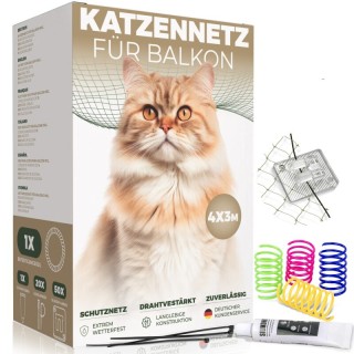 WOOWOOD Katzennetz Balkon ohne Bohren