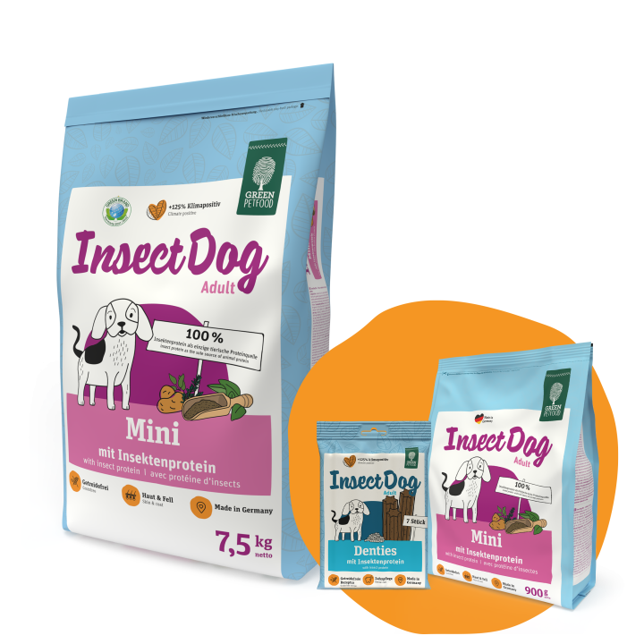 GREEN PETFOOD InsectDog Mini 7,5 kg + 900g & Denties GRATIS !