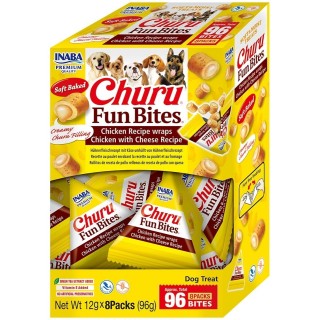 INABA Dog Churu Fun Bites Chicken with Cheese 8x12g