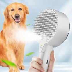 Katzen-Sprühbürste zum Haaren von Haustieren, Hundekatzenbürste mit Dampf, selbstreinigende Hundedampfbürste, Tierhaarentfern