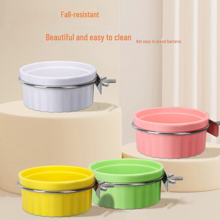 Papageienfutter- und Wasserset: Fallsicherer Vogelfutterspender, Futternapf mit großem Fassungsvermögen, Schüssel und Becher