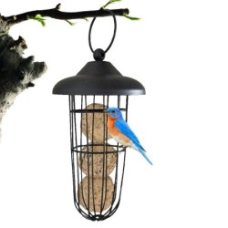 Outdoor Vogel Feeder Hängen Fat Ball Halter Metall Vogel Feeder Vogelfutter Spender schwarz