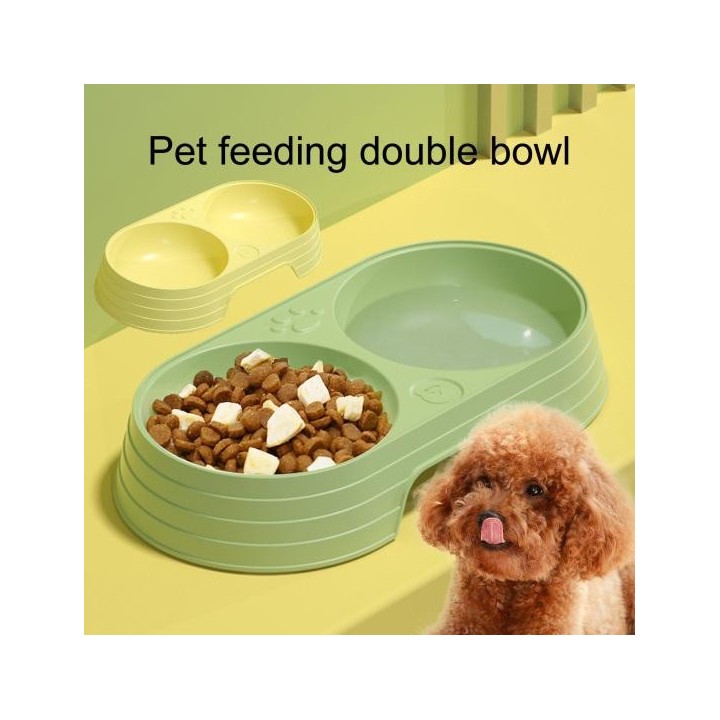 Rand Große Kapazität Haustier Katze Doppel Schüssel Lebensmittel Container Tierbedarf gelb