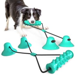 Hundespielzeug mit doppeltem Saugnapf und Kordelzug, Zähneknirschen und bissfester Zahnreinigungsstab, Heimtierbedarf 5*1.8*8