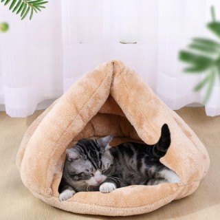 Winter Warm Jurte Hundehütte Kleiner Hund Geschlossen Hausschuhe Katze Schlafsack Katze Zwinger Haustier Matte S: 50*37*29cm
