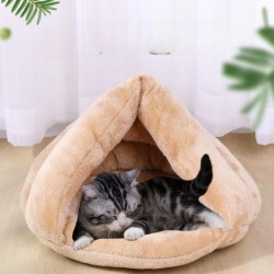 Winter Warm Jurte Hundehütte Kleiner Hund Geschlossen Hausschuhe Katze Schlafsack Katze Zwinger Haustier Matte S: 50*37*29cm
