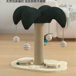 Cat Self-Hi Massivholz-Drehscheibe Katzenkratzsäule Robustes Sisal-Klettergerüst