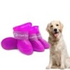 4 Stück Hundeschuhe in Bonbonfarben, wasserdichte Stiefeletten aus Gummi für kleine, mittelgroße und große Hunde und Katzen S