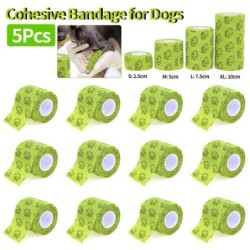 5 Stück selbstklebende elastische Bandage für Haustier Hund Katze Bandage Beinabdeckung Schutzgurt Medizinische Bandage Vlies