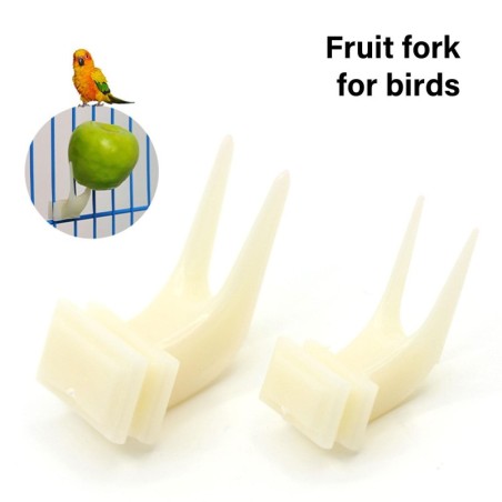 10 Stück Vogelgabeln, Futterhalter, Vogelkäfig, Futtersuche, Obsthalter, Kunststoff, Papageienspieß, Leckereien, Fütterungswe