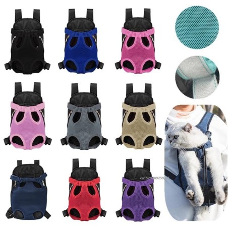 Hundetrage-Rucksack aus Netzstoff für den Außenbereich, für Reisen, Fronttasche, Produkte, atmungsaktive Schultergrifftaschen