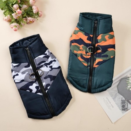 Wasserdichte Hundekleidung, warmer Wintermantel für kleine und mittelgroße Hunde, Welpenjacke, Camouflage-Print, Haustierkost