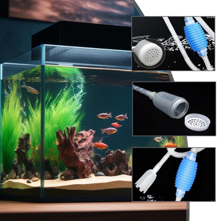 Aquarium-Siphon, Aquarium-Siphon, Vakuum-Kieswasserfilter, manueller Reiniger für den Wasserwechsler von Aquarien, Reinigung