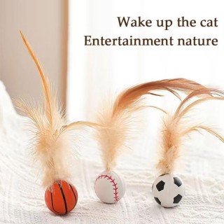 1 Stück/3 Stück Interaktives Federball-Spielzeug, Mini-Hüpf-Basketball, Fußball, Baseball mit Feder, Haustier-Trainings-Fänge