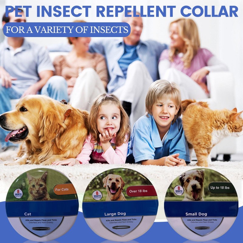 8 Monate, Anti-Parasiten-Halsband, Anti-Floh, Anti-Zecken, Leishmaniose, für kleine und mittelgroße Hunde One Size