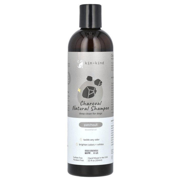 Kin+Kind, Natürliches Aktivkohleshampoo für Hunde, Patchouli, 12 fl oz (354 ml)