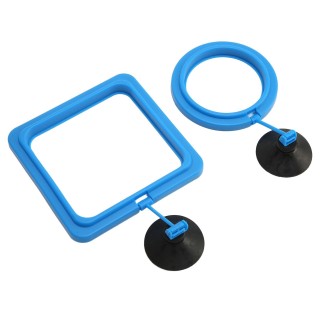 Fischfütterungsring, rund und quadratisch, für Aquarien, schwimmender Futterspenderkreis mit Saugnapf für Fische