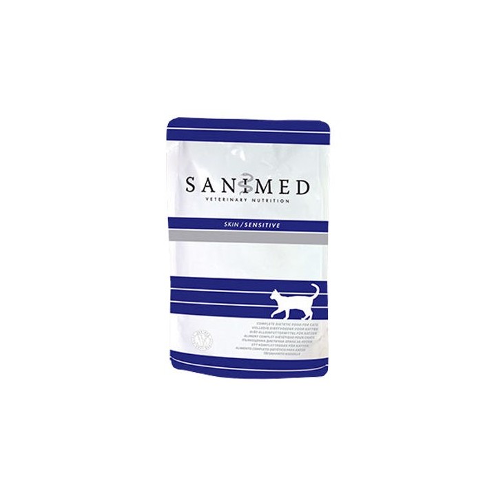 SANIMED Skin Sensitive Katzenfutter - Frischebeutel - 12 x 100 g