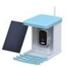 Vogelfutterspender mit 5MP-Kamera Solarbetriebener Kolibri-Vogelfutterspender Intelligente Vogelartenidentifizierung blau/wei
